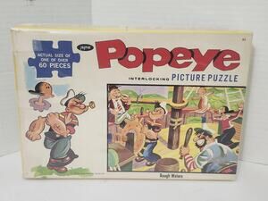 Vintage Jaymar Popeye Interlocking Picture Puzzle Rough Waters Over 60 Pc
